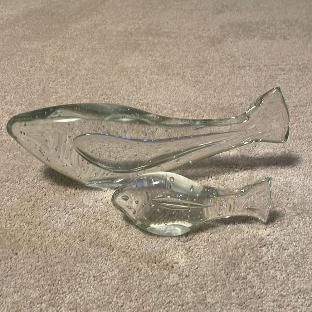 Pair of Fish - Bubbled Glass - think were from West Elm?